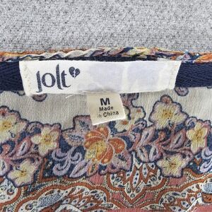 Jolt Women's Floral Kimono Cardigan Brick Red, Light Yellow, Light Blue Crochet